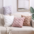 PV Plush Pillow Cases Double-Sided Soft Throw Pillow Cover Solid Square Decorative Pillow Cushion Cover